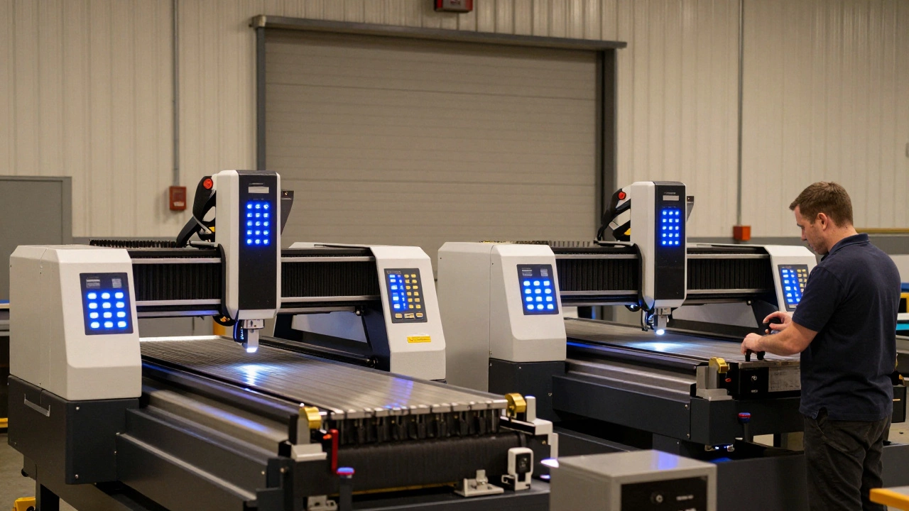 Bristol workshop with CNC machines producing brass door handles