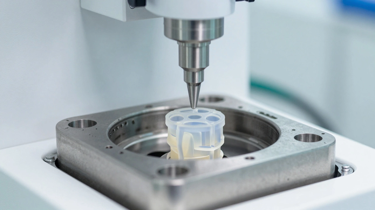High precision medical implant being produced in a sterile clean room environment