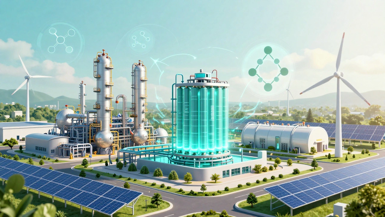 Futuristic sustainable chemical plant with EV tech