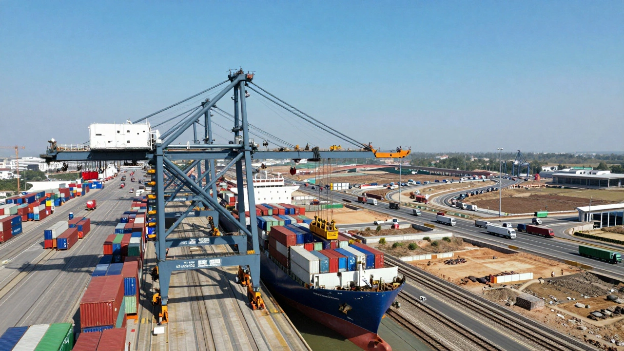 Contrast between efficient Chinese ports and developing Indian logistics infrastructure
