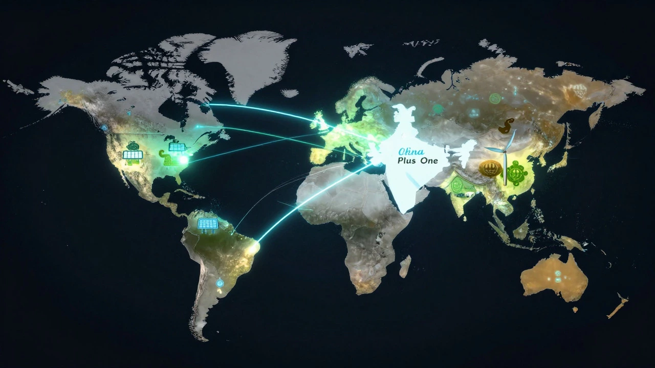 Glowing world map showing diversified chemical supply chains